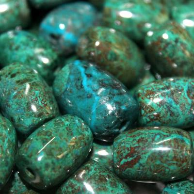 China Natural gemstone polishing loose beads for jewelry, chrysocolla stone beads for sale