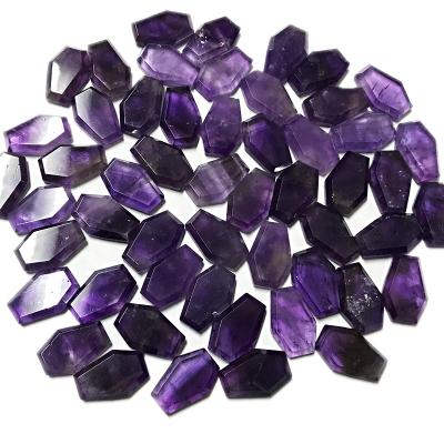 China Special Polishing Cut Amethyst Beads , Faceted Gemstone Casket Shaped Beads for sale