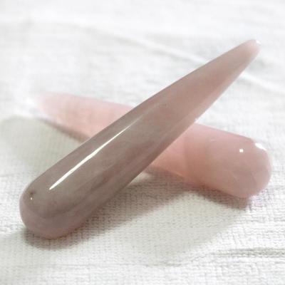 China Wholesale Face Gemstone Facial Massager Stick , Rose Quartz Massager Stick for sale