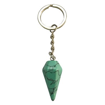 China Fashion Loose Gemstone Keychain Keychains Turquoise Keychain Stone Key Chain for sale