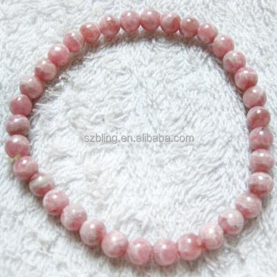 China Natural Round Rhodochrosite Gemstone Rhodochrosite Fashion Jewelry Beaded Bracelet for sale