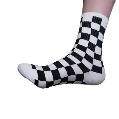 China Spandex 2.2% Cotton 83% Polyester fiber 14.8% Sporty Women's Medium Tube Women's Lady Jacquard Crew Sock for sale