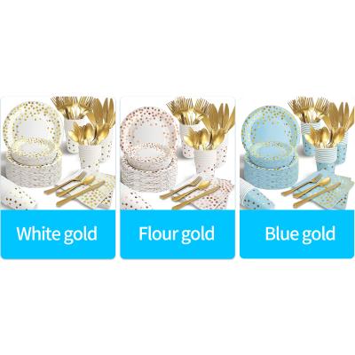 China Luxury Hawaiian Birthday Decoration Flatware Morden Cutlery Party Dinnerware Set for sale