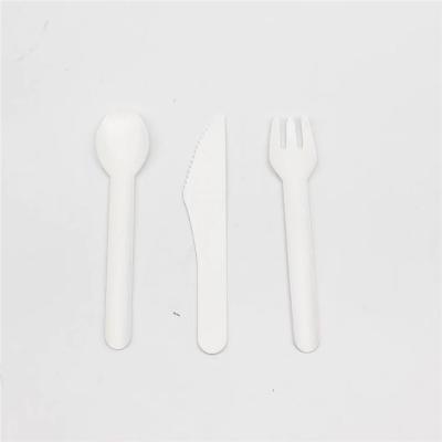 China 100% Disposable Biodegradable Paper Cutlery Disposable Tableware Set Party Dessert Flatware Set Birthday 100% Biodegradable Paper for sale