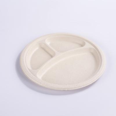 China Eco Disposable Biodegradable Party Plates Compostable Sugarcane Bagasse Disposable Dish Set for sale