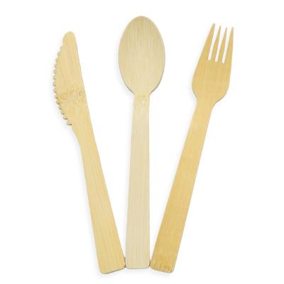 China Eco - Friendly Disposable Heavy Duty Cheap Fork 7 Inch Logo Bamboo Cutlery Set for sale