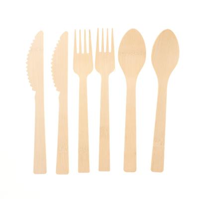 China Bamboo To Go Spoon Eco-Friendly Flat Travel Handle Cutlery Set Bamboo Small for sale