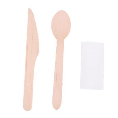 China Disposable Cutting Knife High Quality Wooden 5 Piece Cutlery Set for sale