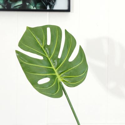 China Natural Touch Premium Quality Faux Turtle Leaves Monstera Leaf Artificial Monstera Palm Leaves Artificial Flower For Wedding Home Decor for sale