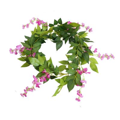 China Natural Hot Sale Artificial Flowers Outdoor Decoration Touch Wisteria Rattan Hanging Garland String Home Party Wedding for sale