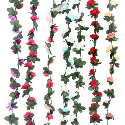 China Natural Touch Maker Spot Artificial Silk Flowers Wedding Decoration Hotel Room Decor Pendant Rose Flowers Vines for sale