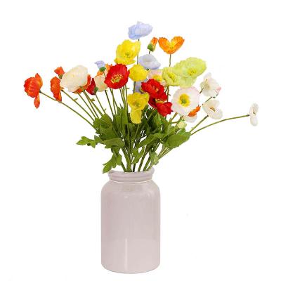 China Beautiful Artificial Flower New Flower Colorful Poppies Handmade Floral Silk Fabric Artificial Flowers Suitable For Family Wedding Party Decoration for sale