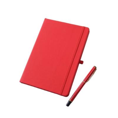 China Wholesale Retail Cheap Leather Hardcover Book PU Cover Notebook A5 Hard Red 80 Sheets for sale