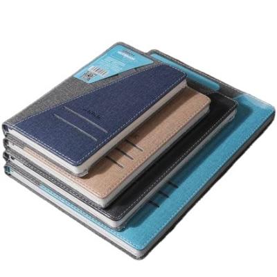 China Wholesale A5 Hardcover Book PU Cover Navy Notebook Journal Canvas Thermo Leather Notebook with Card Holders and Pen Loop for sale