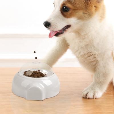 China Stocked OEM automatic pet interactive snack launcher food dispenser treat dog feeder toys funny catapult thrower puzzle toy for dogs for sale