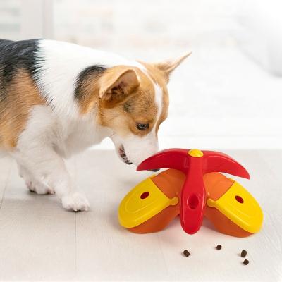 China Stocked Puzzle Toy Interactive Triangle Turntable Pet Dog Food Eating Slow Feeder Bowl IQ Training Enrichment Toys for sale