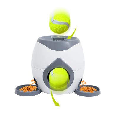 China Stored Tennis Ball Automatic Launcher Machine Pet Q.I. Treat Dog Toy Fun Interactive Slow Launching Driver New Toys For Dogs for sale