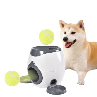 China Stored Automatic Interactive Pet Toys Tossing Tennis Ball Launcher Dog Toy Driver Slow Toss Reward Reward Machine For Dogs for sale