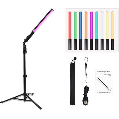 China Outdoor Photography RGB LED Light Handheld Photography Light Magic Wand, Visual Light Stick 9-Color Built-in Rechargeable Battery, for sale