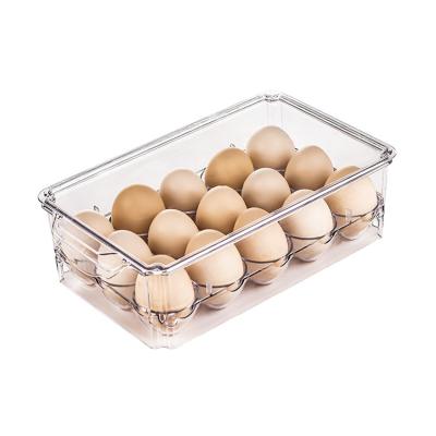 China High Quality Freshness Keeping PET Plastic Fridge Storage Boxes For Storing Egg Keeping Fridge Organizer Cartons With Lid BPA Free for sale