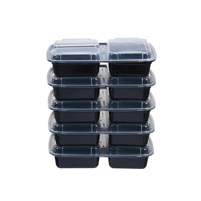 China Wholesale Custom Disposable Plastic Microwave Heated Free 3 Compartment Bento Box With Lid 3 Compartment Food Packaging Lunch Boxes PP BPA Free for sale