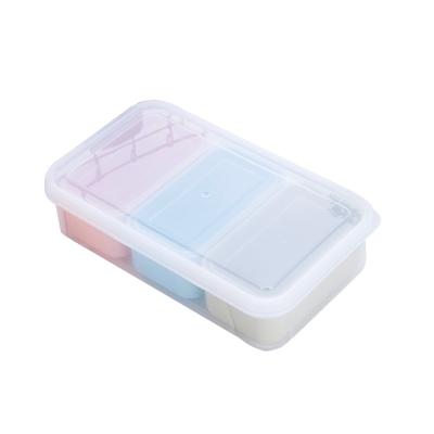 China Wholesale Japanese Microwave Heated Kids Microwavable Bento Lunch Box Use For School 500ml 3 Compartment Toddler Food Plastic Crisper Mini PP for sale