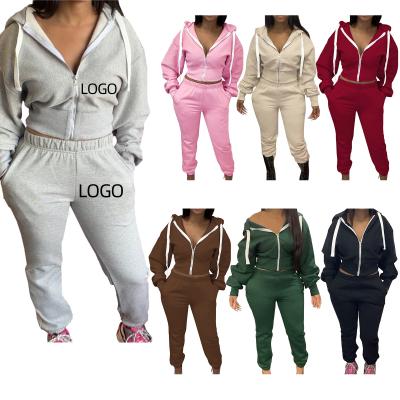 China QUICK DRY colorful women fashion two piece set 2021 autumn and winter sports women fall outfits clothing for sale