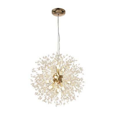 China Crystal Chandeliers 16 Contemporary Modern Fireworks Dandelion Gold Style Pendant Light for Living Room for sale