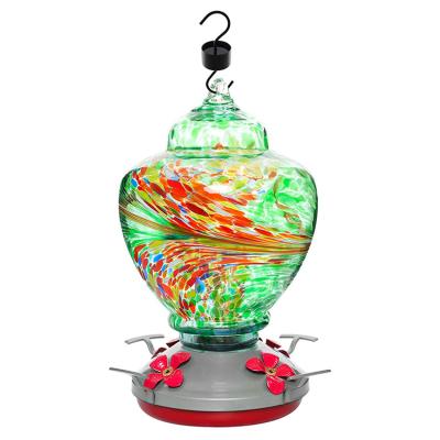 China Wholesale Leak Proof Hand Blown 44 Ounce Water Feeder Nectar Capacity Hanging Hummingbird Bird for sale