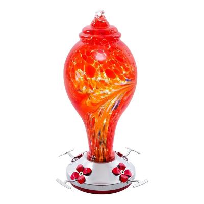 China High Quality Hummingbird Stocked Feeder Bird Hand Blown Glass Stack Proof Feeders For Outdoor for sale