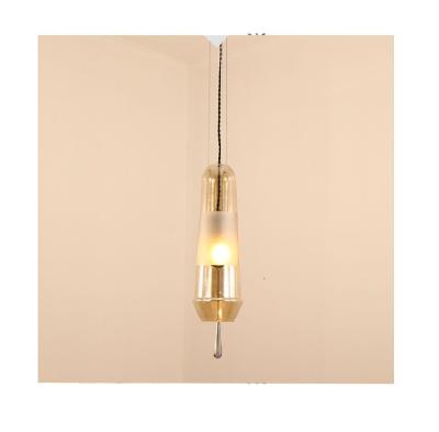 China Simple Modern Luxury Crystal Led Cylindrical Pendant Light Glass Pendant Lamp For Restaurant Living Room Bedroom for sale