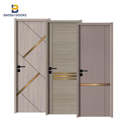 China Modern Waterproof Polish Plastic Composite Melamine Door Wood Panel Wood Panel Door Interior Doors Modern for sale