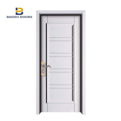 China Baodu Modern Factory Door Design Interior High Quality Solid Wood Interior Solid Wood Door for sale