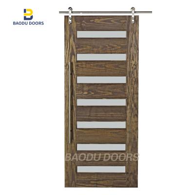 China Modern Popular American Market Barn Doors With Mirror Gold Barn Door Hardware Door Wood Barn for sale