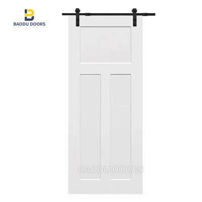 China Modern Design Modern Waterproof Solid Wood Door Baodu Hotel Home Barn Door for sale