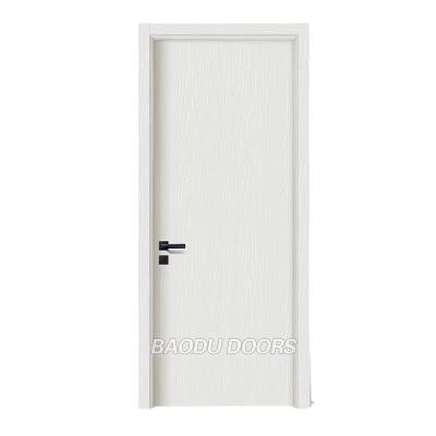 China modern white interior molded door hdf molded veneer wood door for apartment for sale