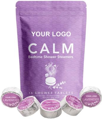 China Wash away stress all day fatigue casts dissolve in bathtub 15 PACKS LAVENDER ESSENTIAL OIL PERFUME AROMATHERAPY BATH BOMB FOR YOU RELAXATION NIGHT BEDTIME DROP DOWN SHOWER STEAM TABLETS for sale