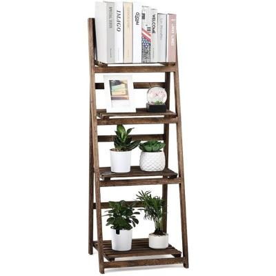 China Sustainable Design 45 Special Foldable Bamboo Multi-tiered Horn Rack Wooden Shoe Plant Rack for sale