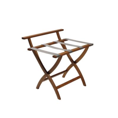 China Modern Hot Sale Handmade Multifunctional Black Ties Storage Natural Wood Luggage Rack for sale