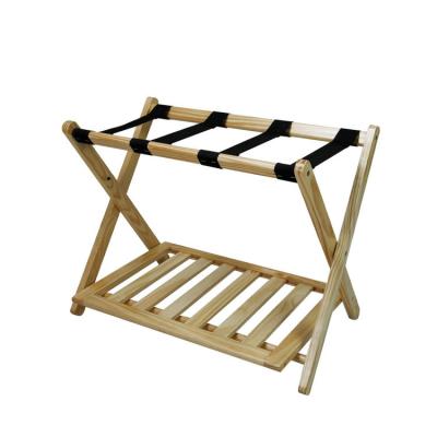 China Modern Wholesale Custom Practical Eco-Friendly Folding Bamboo Function Luggage Rack With Shoe Rack for sale