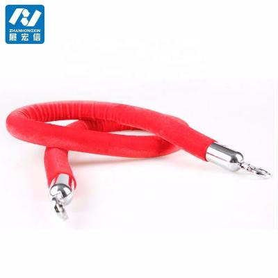 China Easily Assembled Crowd Control Velvet Hanging Rope For Queue Barrier , Stand Rope Black Red for sale