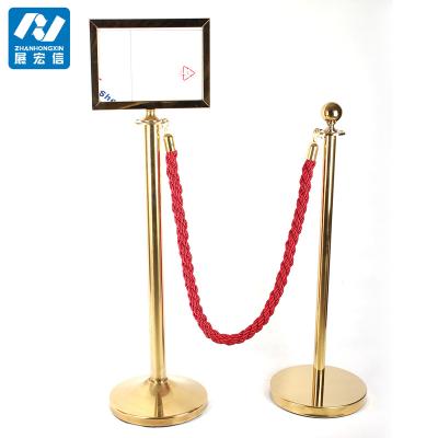 China car show/airport/hotel/bank gold pole rope queue line and surpermarket hotel sign holder brackets for crowd control pink rope for sale