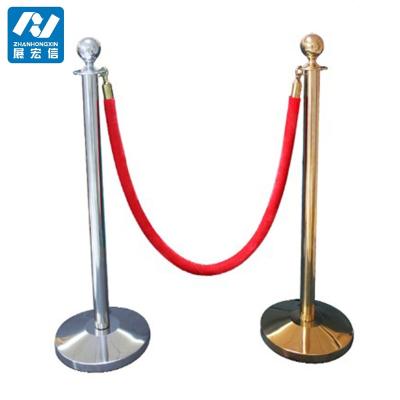 China Hotel/Airport Stainless Steel Barrier Red Carpet Poles Line Up Bracket With Velvet Rope Holder for sale