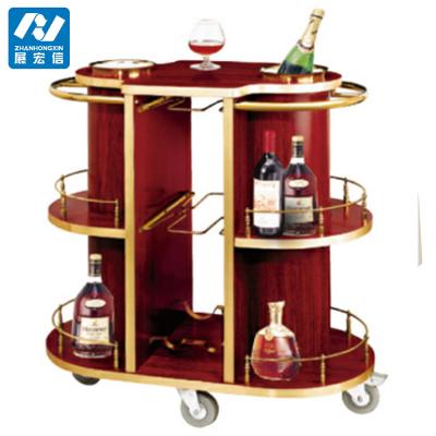 China Hotel pre-assembled stainless steel liquor and wine cart, bar cart for sale