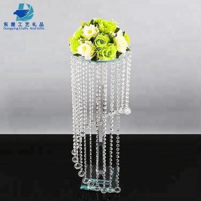 China K9 Crystal Flower Stand Wedding Party Aisle Flower Stand, Clear K9 Crystal Flower Stand for sale