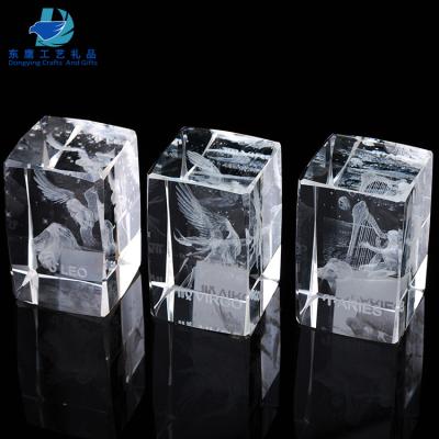 China Europe Unique Square Crystal Cube Paperweight Gifts For 3d Laser Engraving for sale