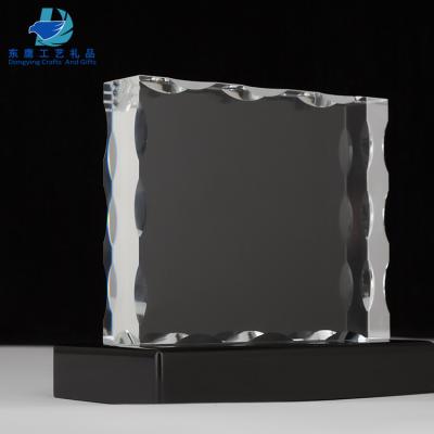 China Europe customized crystal glass paperweight cube for 3d laser engraving for sale