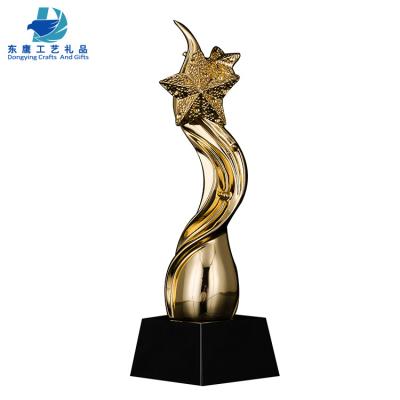 China China Pujiang Manufacturer Star Shape Crystal Resin Trophy Custom Flame Award for sale