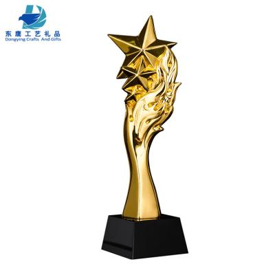 China China Customized Decorate Oscar Crystal Golden Resin Trophy For Black Base for sale