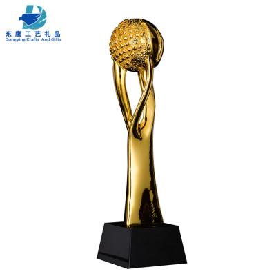 China China Best Quality Crystal Golden Resin Award Trophy for Business Gifts for sale